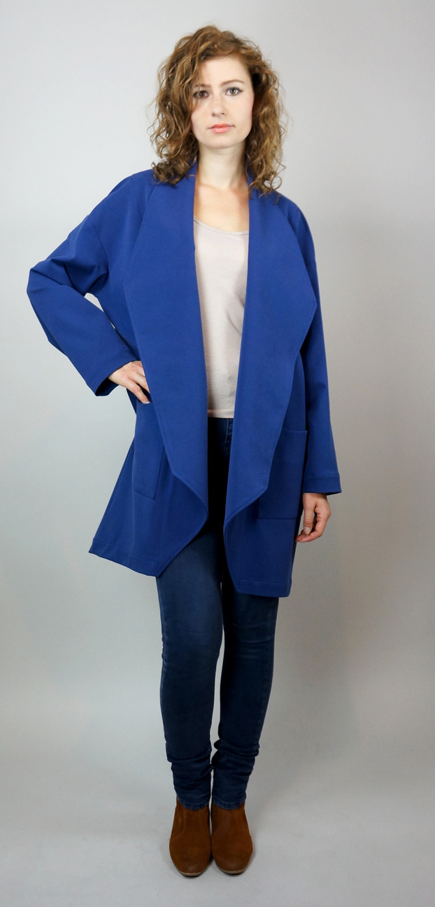 JEEIJ navy Edge collar jacket