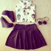 Totenkopfbluse von Topshop! Rock von Zara! :)
