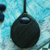 Foto Medaillon aufklappbar Mooreiche mit Sodalith