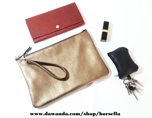 Clutch *Luciana* / Echt Leder / Gold