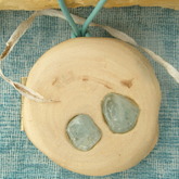 Foto Medaillon aufklappbar Treibholz 2 Aquamarin