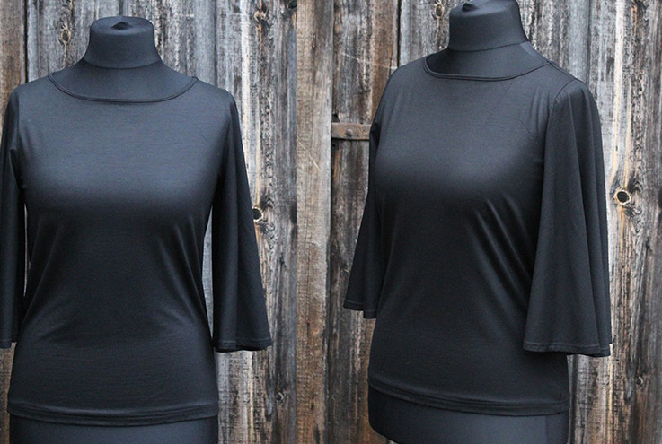 U-Boot-Shirt mit Schmetterlingsärmeln