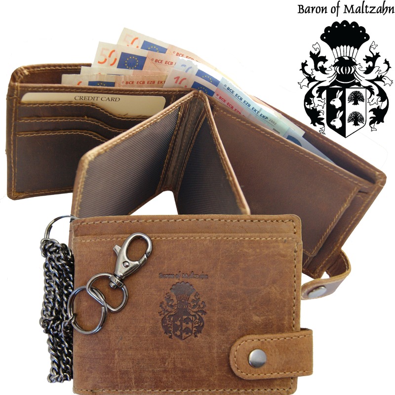 Herrenbörse ABRAMOVICH mit Kette aus Grassland-Leder von Ledertaschenshop24