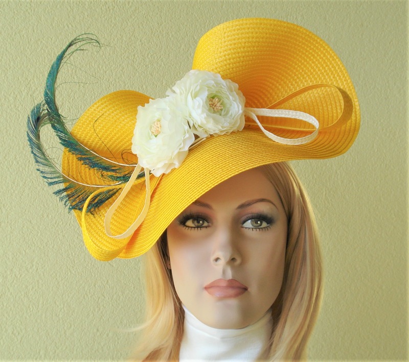 Sunflower Yellow Floral hat Fascinator from GaloppHats von GaloppHats