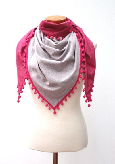 Schal, Dreiecktuch, Pink von GlamCity