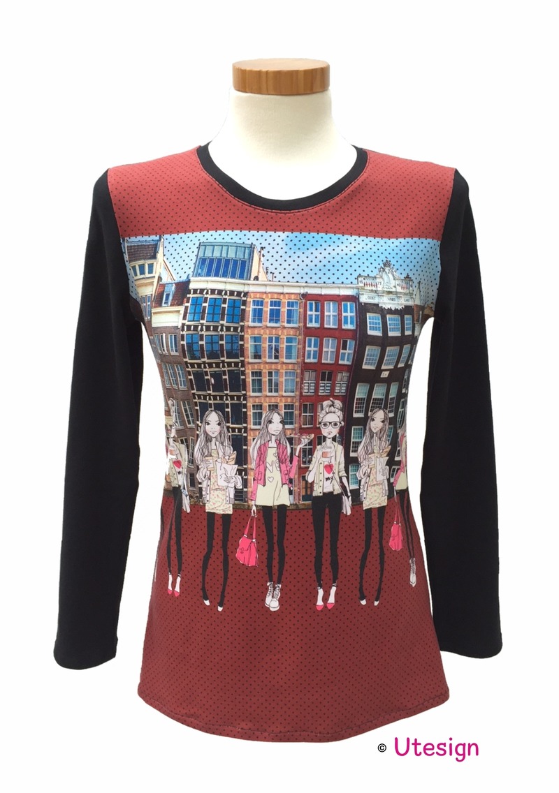 Langarmshirt, schwarz, bunt von UL-GlamCity