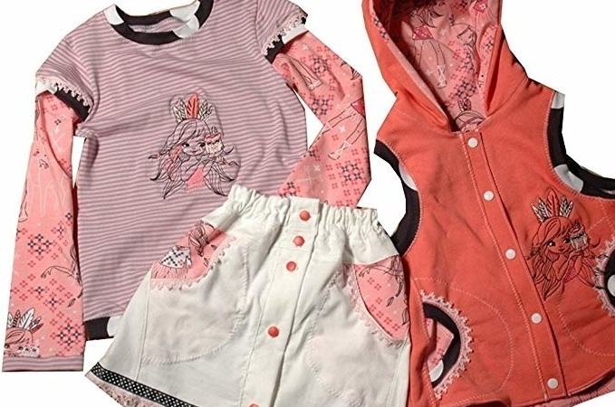 Mädchenrock Gr. 122/128 mit passender Mädchenweste und Mädchenshirt Gr. 122/128 von C-Fashion-Design