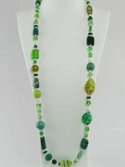 Halskette Eleonora mit Schmuckperlen aus Muranoglas von kinyobi-Modeschmuck