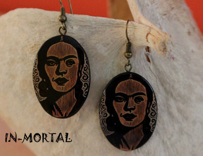 Bohemian Frida Kahlo Earrings, Ethno Style Earrings, Vintage Frida Kahlo Bohemian Frida Kahlo Earrings, Ethno Style Earrings, Vintage Frida Kahlo von In-mortal