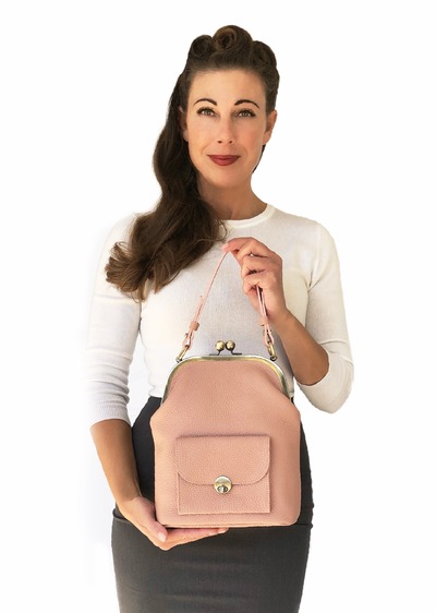 Leder Handtasche rosa, Damen Umhängetasche rosa "Grace", Vintage Leder Handtasche, Henkeltasche rosa, Leder Schultertasche rosa von taschenkinder