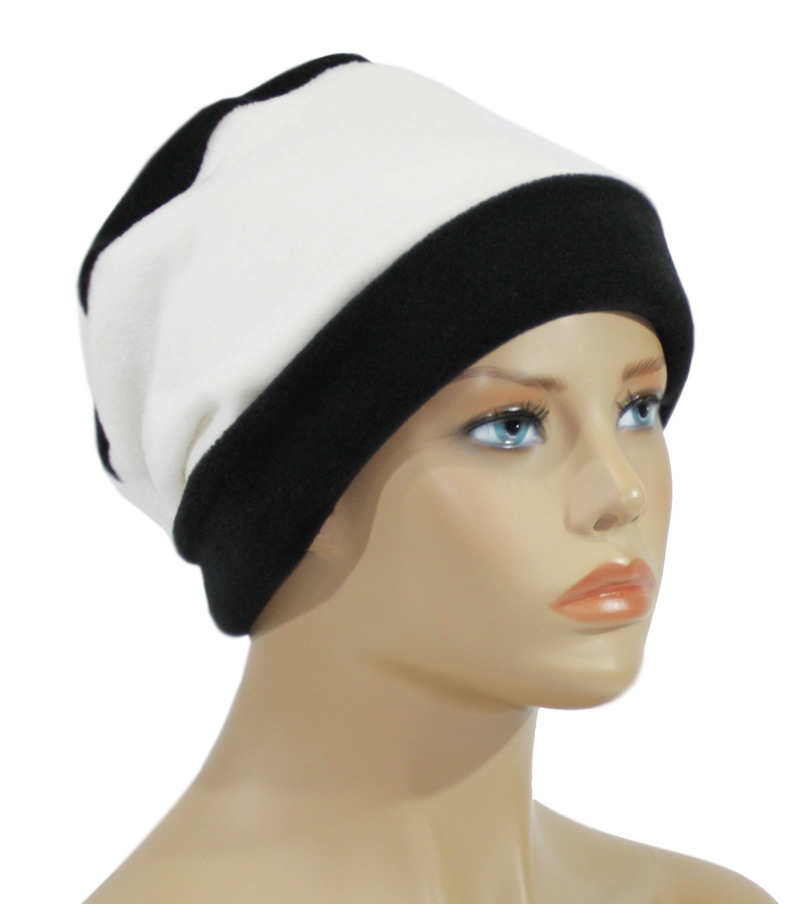 Mütze Schal Set Fleece schwarz weiß Mütze Schal Set Fleece schwarz weiß von klennes