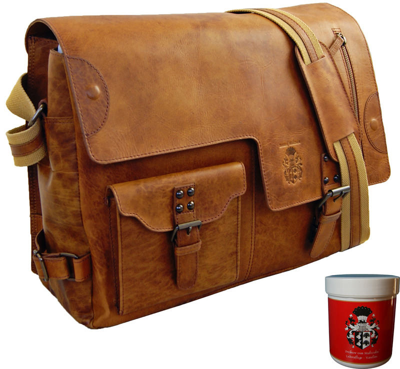 Umhängetasche JEFFERSON aus Rodeo-Leder - inkl. Lederpflege von Ledertaschenshop24