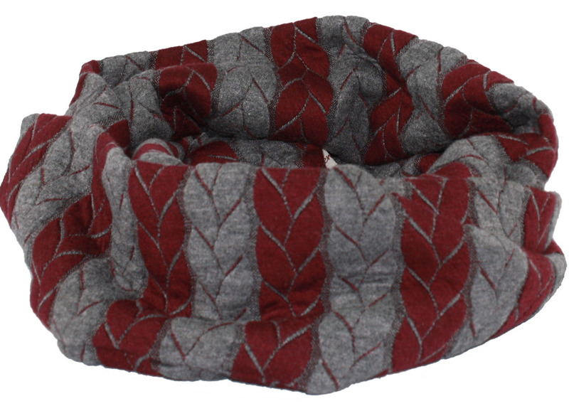 Mütze Schal Stulpen Set grau weinrot von klennes