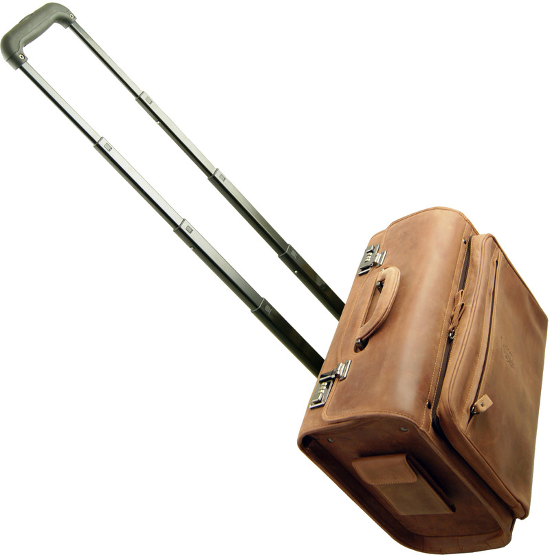 Pilotentrolley WRIGHT aus braunem Grassland-Leder - inkl. Lederpflege Pilotentrolley WRIGHT aus braunem Grassland-Leder - inkl. Lederpflege von Ledertaschenshop24