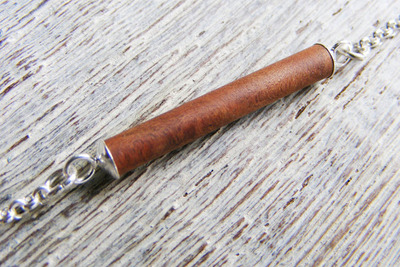 Armband Silber 925 Nussbaum Holz Ø 4 x 26 mm, Armband Silber 925 Nussbaum Holz Ø 4 x 26 mm, von Holzfelge
