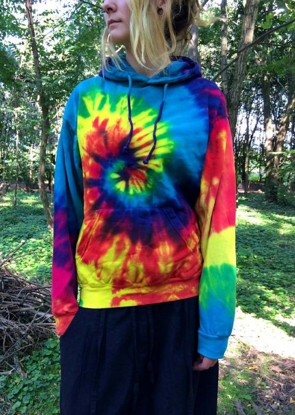Rainbow Batik Hoodie Hippie Kleidung Goa Psychedelic Klamotten Rainbow Batik Hoodie Hippie Kleidung Goa Psychedelic Klamotten von Gravity Shift ॐ Psy-Hippie-Goa-Shop