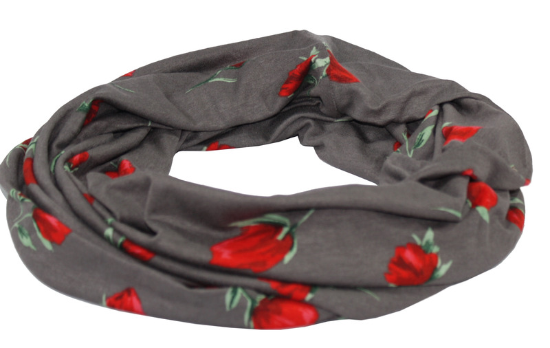 Loop Schal taupe Rosenmuster Alisa von klennes