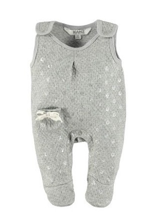 #Kanz Strampler + Shirt Silber-Pünktchen von Wunderland - Bekleidung für Kinder
