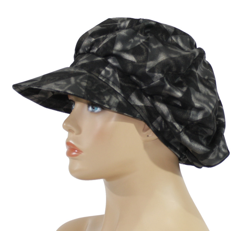 Damen Ballonmütze schwarz grau Handgenäht von klennes