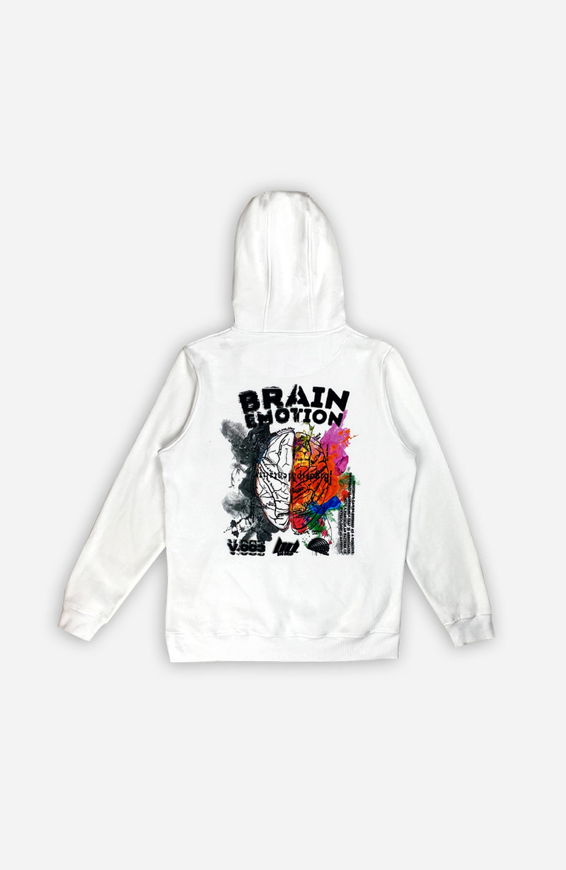 Brain Emotion Heavy Hoodie – Weiß Brain Emotion Heavy Hoodie – Weiß von Big Drip