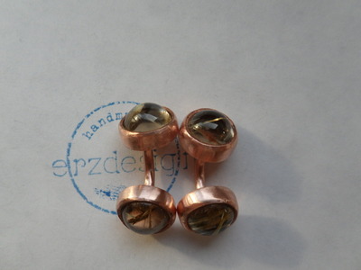 Manschettenknöpfe aus Kupfer mit Rutilquarz von erzdesign.de