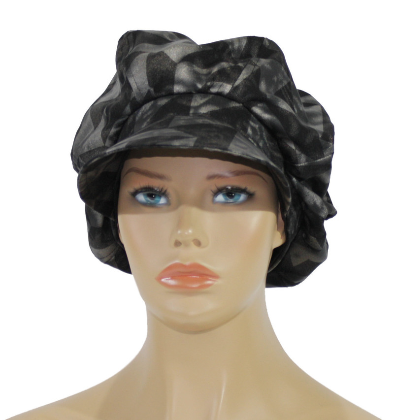 Damen Ballonmütze schwarz grau Handgenäht von klennes