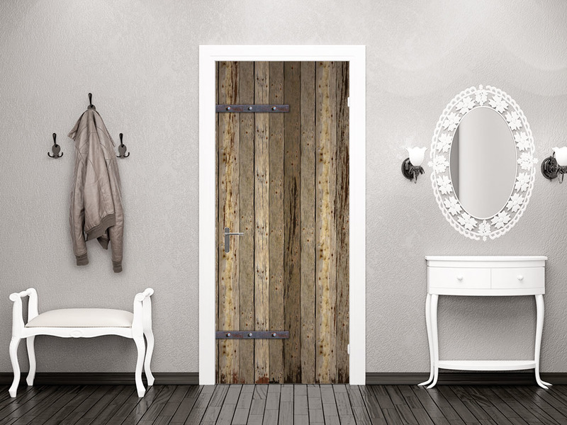 Türbild Aufkleber Alte Holzüt Holzoptik von GrazDesign