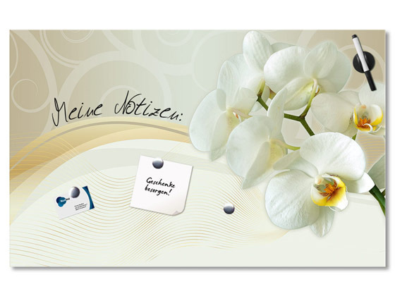 Glas Magnettafel Orchideen Ornamente Blumen Glas Magnettafel Orchideen Ornamente Blumen von GrazDesign