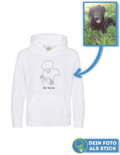 Personalisierter Kinder Hoodie mit Foto Bestickung von Stitch Your Mind