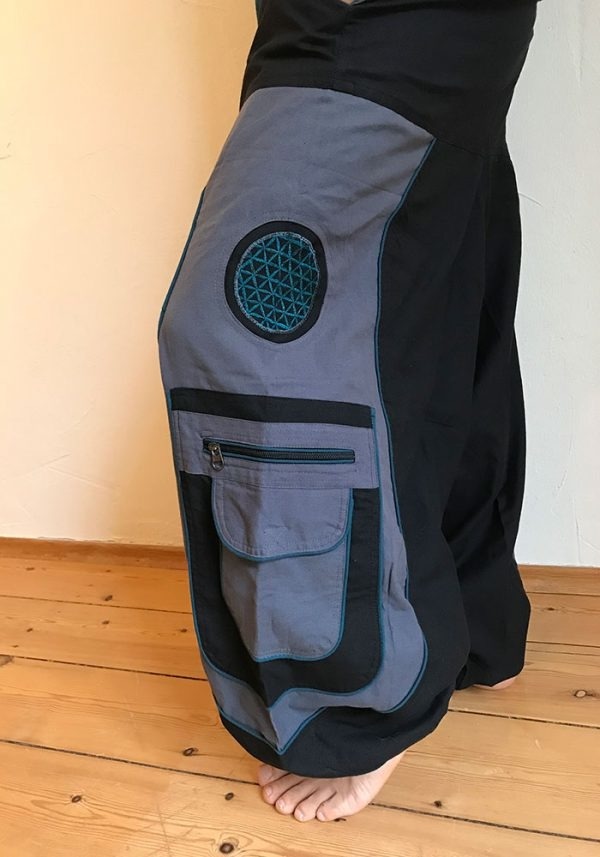 Pluderhose Haremshose Blume des Lebens Flower of Life Hose Hippie Kleidung Goa Klamotten Yoga von Gravity Shift  ॐ Psy-Hippie-Goa-Shop