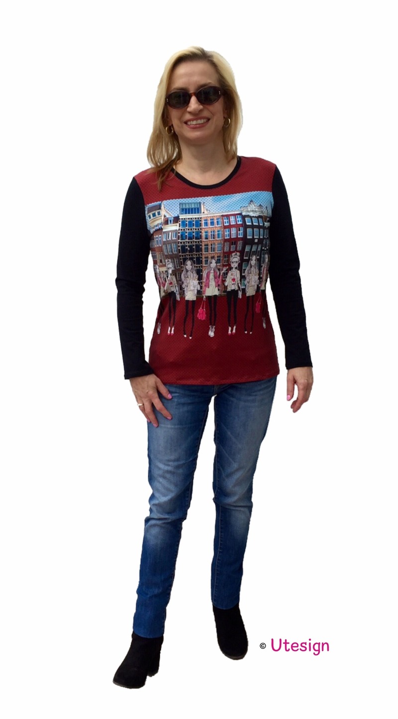 Langarmshirt, schwarz, bunt von UL-GlamCity