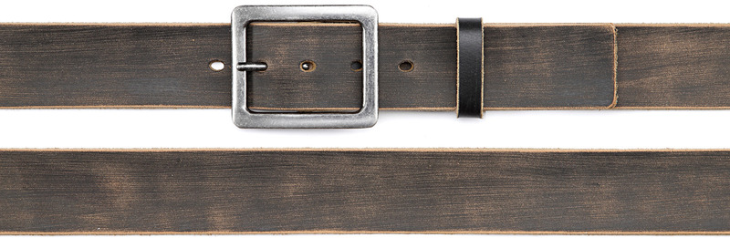 Stylischer Jeans-Gürtel Herren Leder Gürtel im Used Look 4,5 cm Breite- Massige Schnalle im Used Look von Eg-Fashion | Accessoires