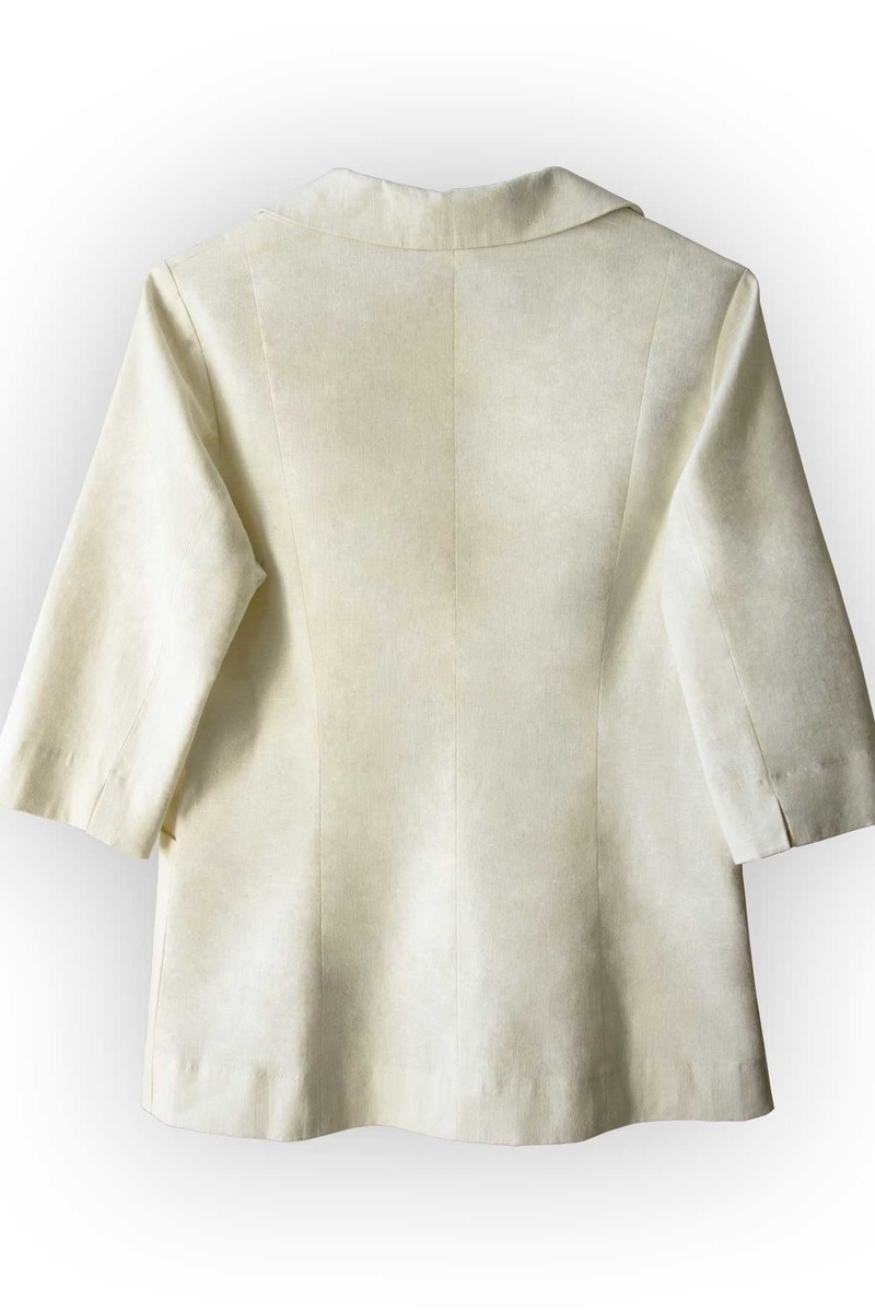 Sommerkostüm (Faltenrock + Blazer) aus Leinen mit Baumwolle von Bauhinia Moden