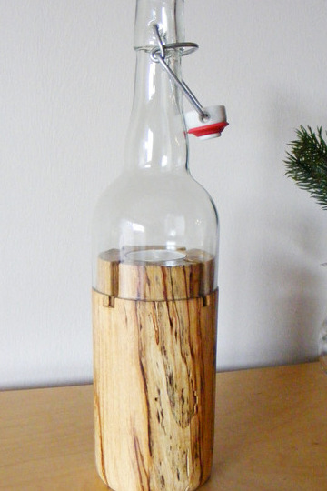 Flaschenwindlicht / Buche gest. Holz / klar Flaschenwindlicht / Buche gest. Holz / klar von Holzfelge