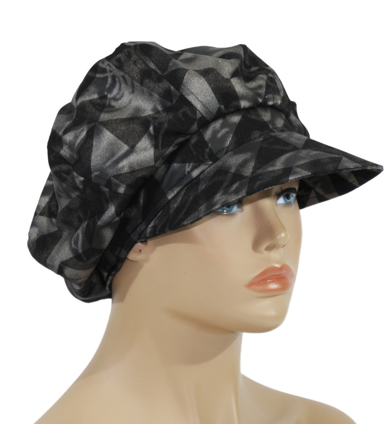 Damen Ballonmütze schwarz grau Handgenäht von klennes