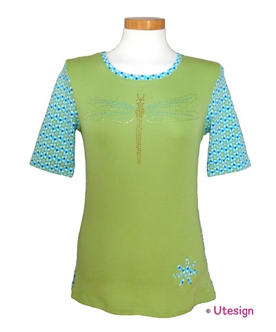 Shirt, grün, Libelle, Strass von UL-GlamCity