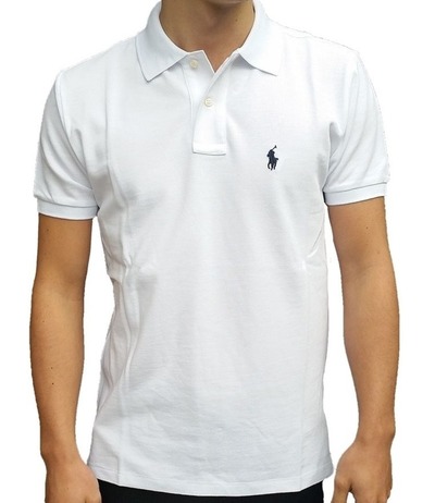 Ralph Lauren Polo Shirt Custom Fit Weiss - Schwarzes Small Pony NEU-OVP S-XXL von fairhandelshop