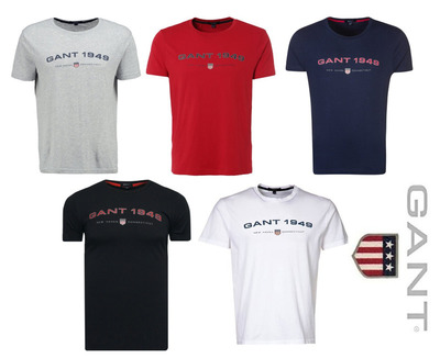 Gant Herren T-Shirt Basicshirt Rundhals Baumwolle kurzarm Gr. S M L XL XXL von fairhandelshop