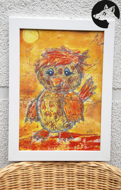 A4 Kinderzimmerposter Spatz A4 Kinderzimmerposter Spatz von Little-Walking-Wolf