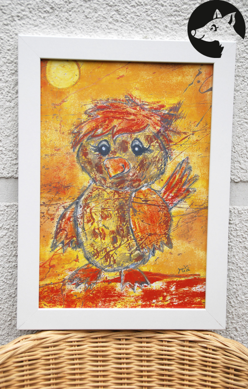 A4 Kinderzimmerposter Spatz A4 Kinderzimmerposter Spatz von Little-Walking-Wolf