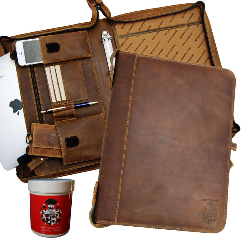 Konferenzmappe HELMHOLTZ aus braunem Grassland-Leder - inkl. Lederpflege Konferenzmappe HELMHOLTZ aus braunem Grassland-Leder - inkl. Lederpflege von Ledertaschenshop24