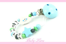 Schnullerkette mit Namen - Wolke und Stern von Schnullerkette mit Namen