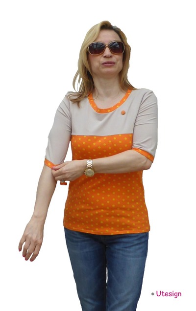 Shirt, orange, beige von UL-GlamCity