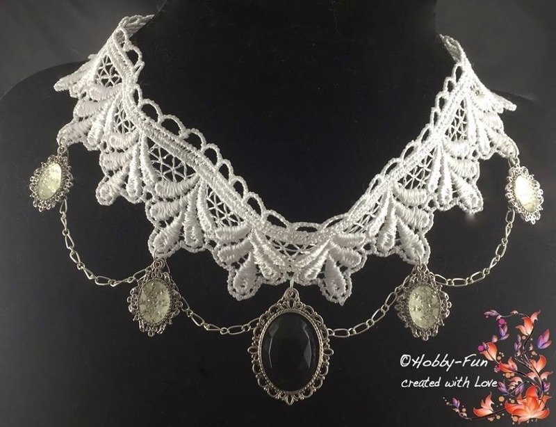 UNIKAT: Spitzenhalsband "Barock Schönheit" von Hobby-Fun-Creativwelt