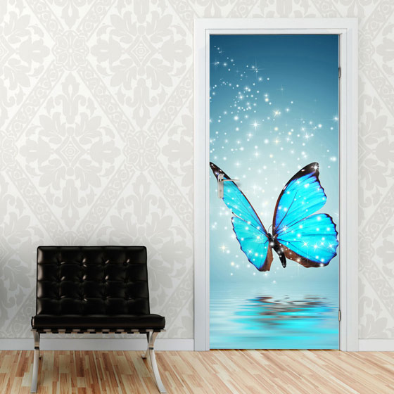Türbild Türaufkleber Tür Deko Türtattoo Schmetterling blau Schlafzimmer Türbild Türaufkleber Tür Deko Türtattoo Schmetterling blau Schlafzimmer von GrazDesign