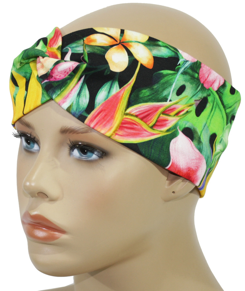 Turban Stirnband Haarband Orchidee Jersey Haarband grün bunt Turban Stirnband Haarband Orchidee Jersey Haarband grün bunt von klennes