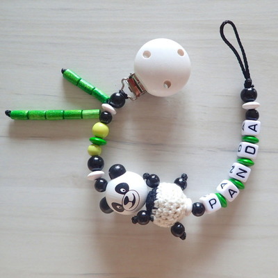 Schnullerkette Panda mit Bäuchlein 3D von Little Monster