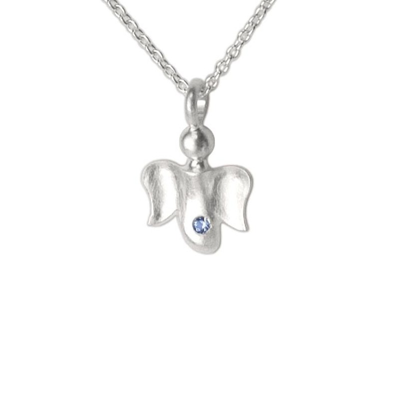 Schutzengelkette: Kette Schutzengel 1 - 925 Silber und echter Saphir von MillaZahnfee, Schmuckwerkstatt Verena Brack