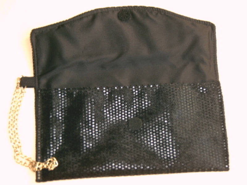 schwarze Clutch mit Strass-Steinen von de-lux