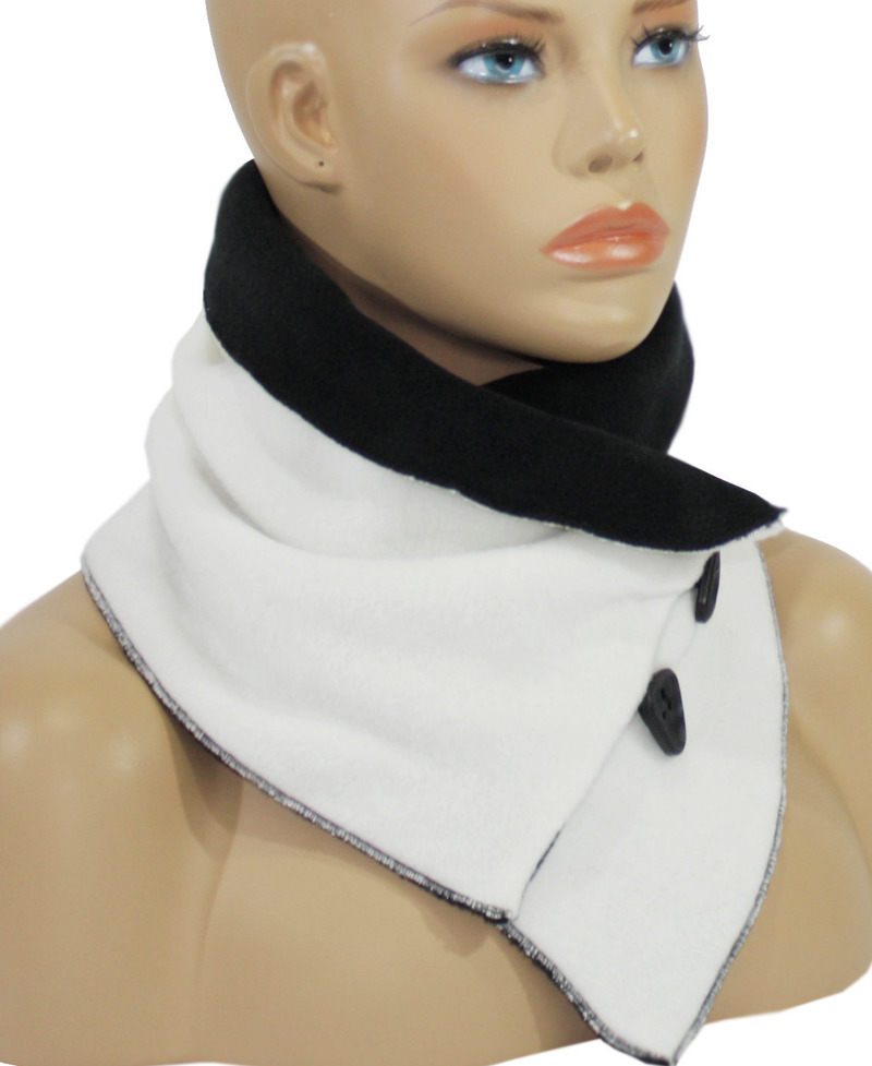 Fleece Schal Wendeschal schwarz weiß von klennes